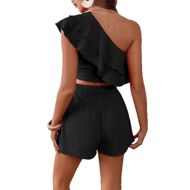 Asymmetrical ruffle top and shorts set Lune London for women
