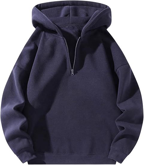 Men's Sporty Hoodie with Half Zipper Lune London