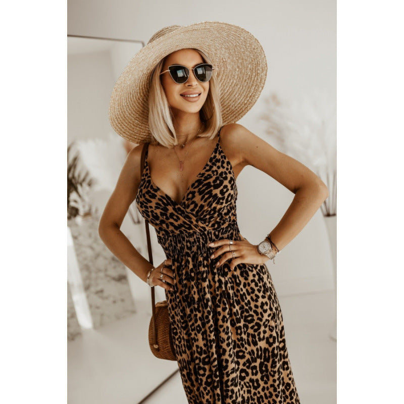 Elegant leopard maxi dress for women Lune London