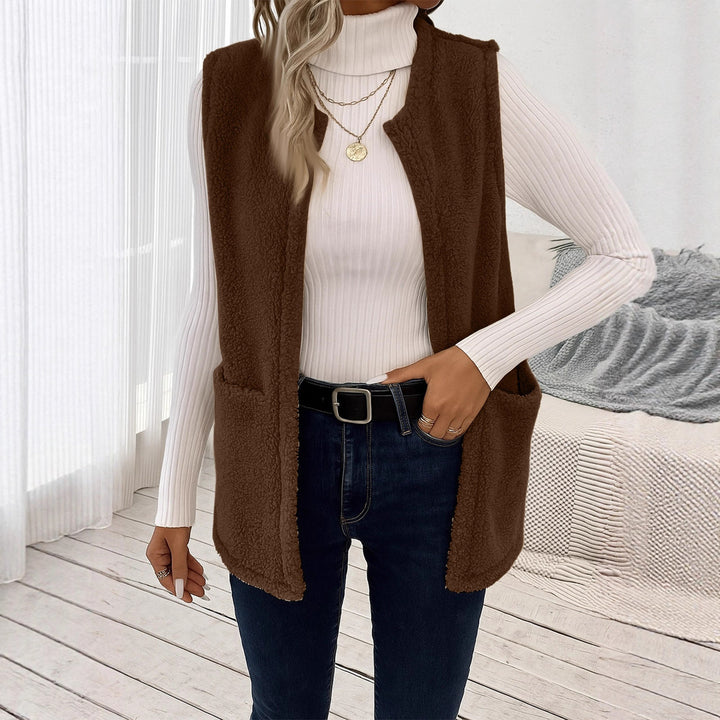 Women fluffy vest with deep pockets Lune London