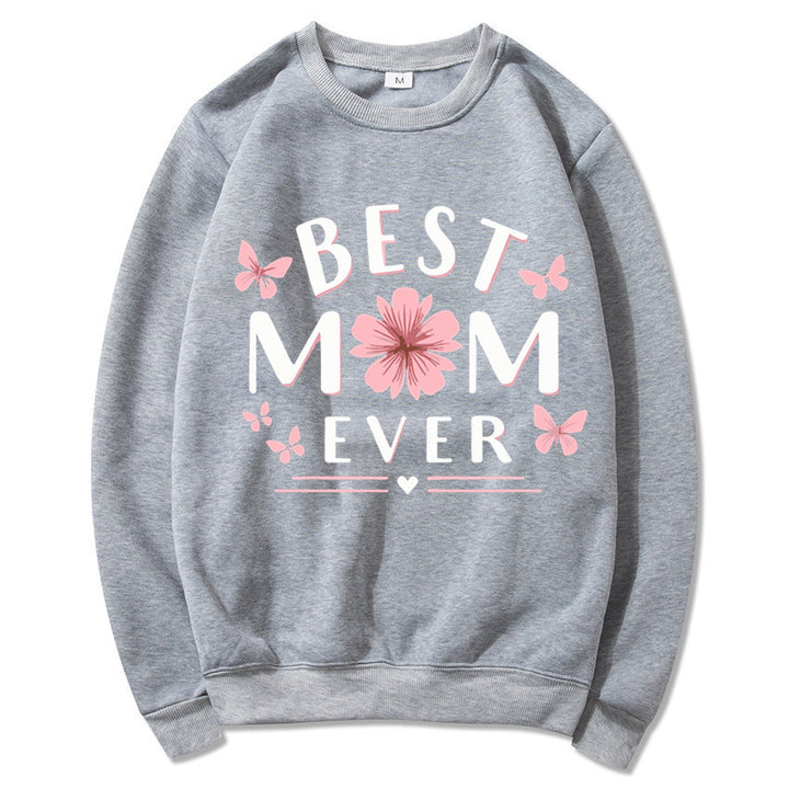 Sweatshirt pour femmes avec une phrase favorite ludique et un design floral Chic & Stil