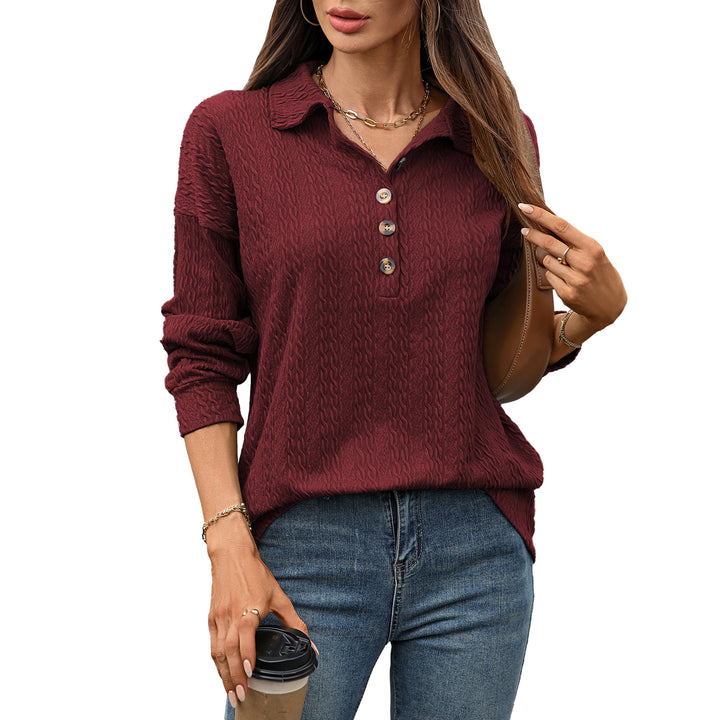 Lune London Textured Button Design Long Sleeve Shirt for Women