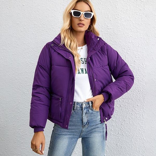 Women's quilted transitional jacket with hood and modern pockets Lune London