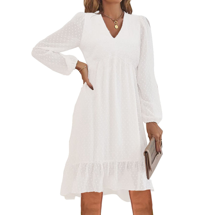Blouse dress for women with voluminous sleeves and a ruffled finish Lune London