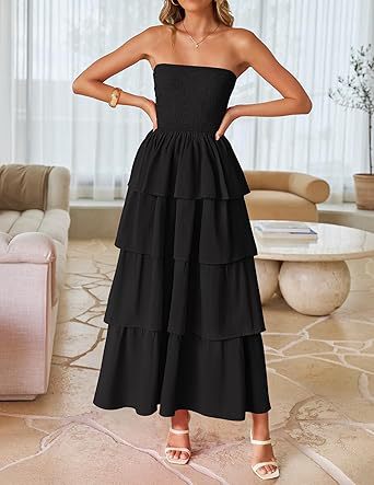 Maxi dress for women with a romantic ruffle design and a belt at the waist Lune London