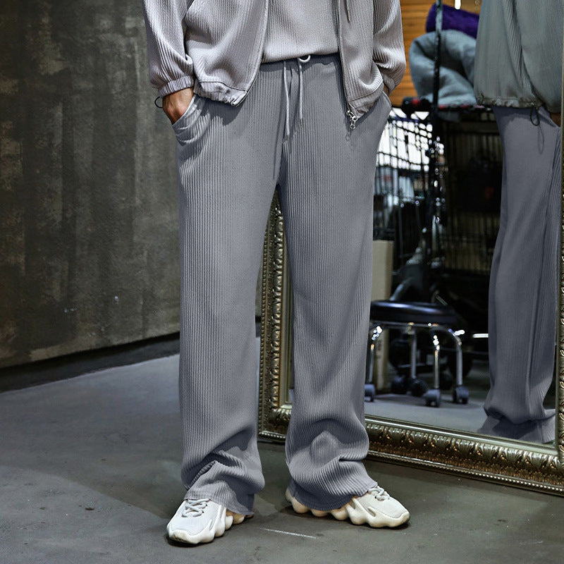 Casual striped pants for men with an elastic waistband and side pockets Lune London