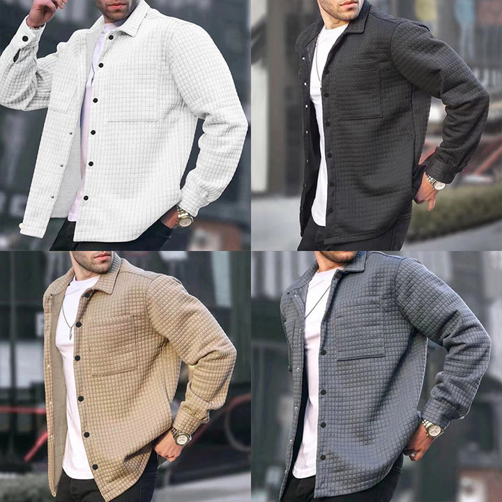 Men's knitted jacket with a structured surface and practical pockets Lune London