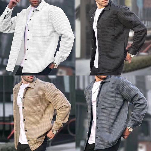 Men's knitted jacket with a structured surface and practical pockets Lune London