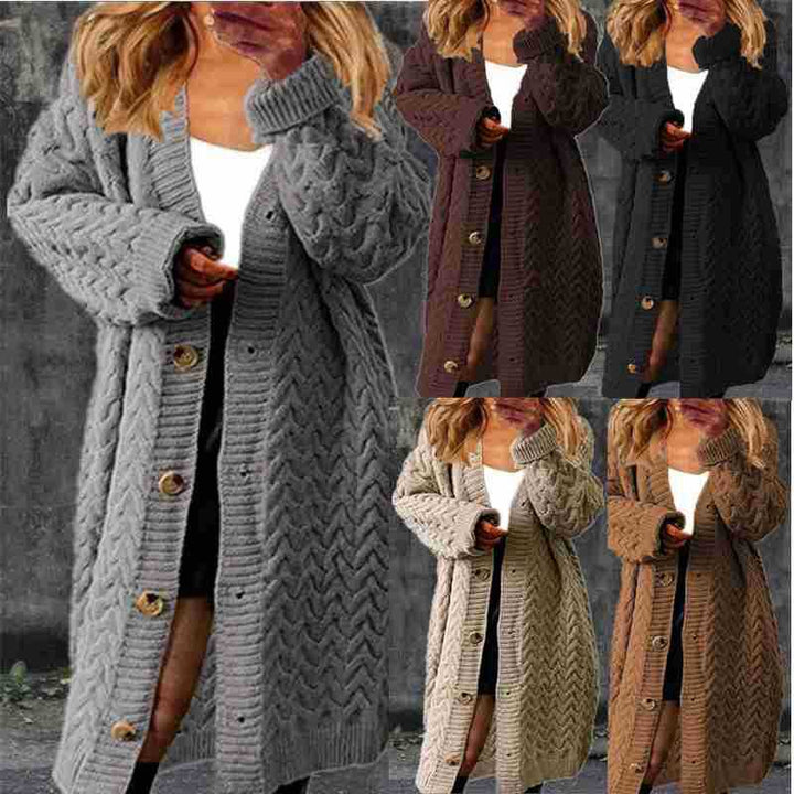 Chunky knit cardigan for women with elegant button details and a structured design Lune London