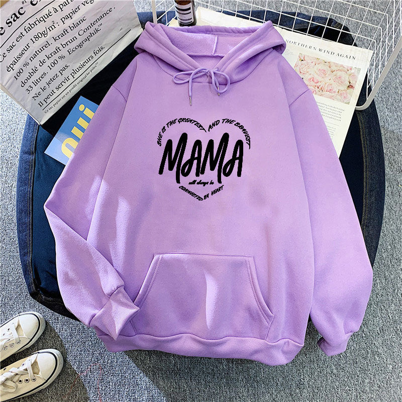 Women's hooded sweatshirt with creative mama motif Chic & Stil