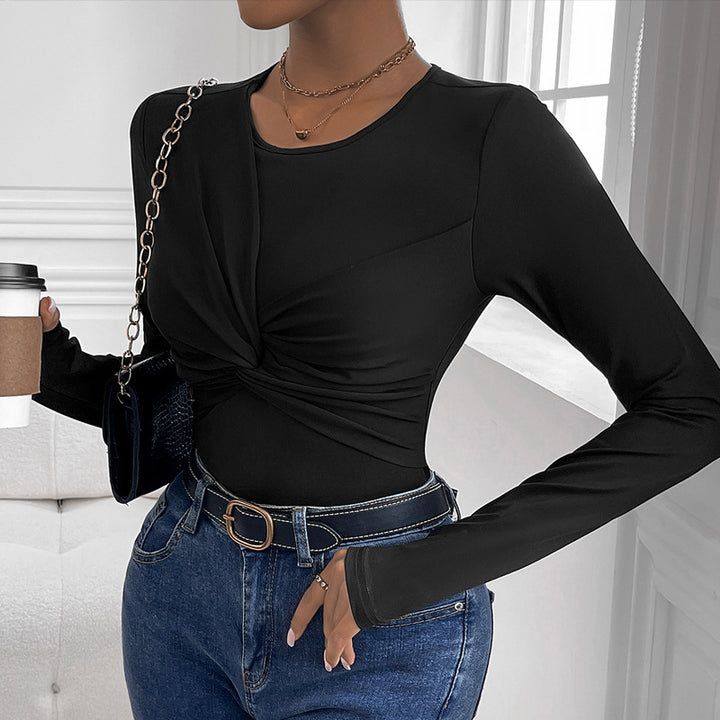 Lune London fitted long sleeve body for women with twist detail