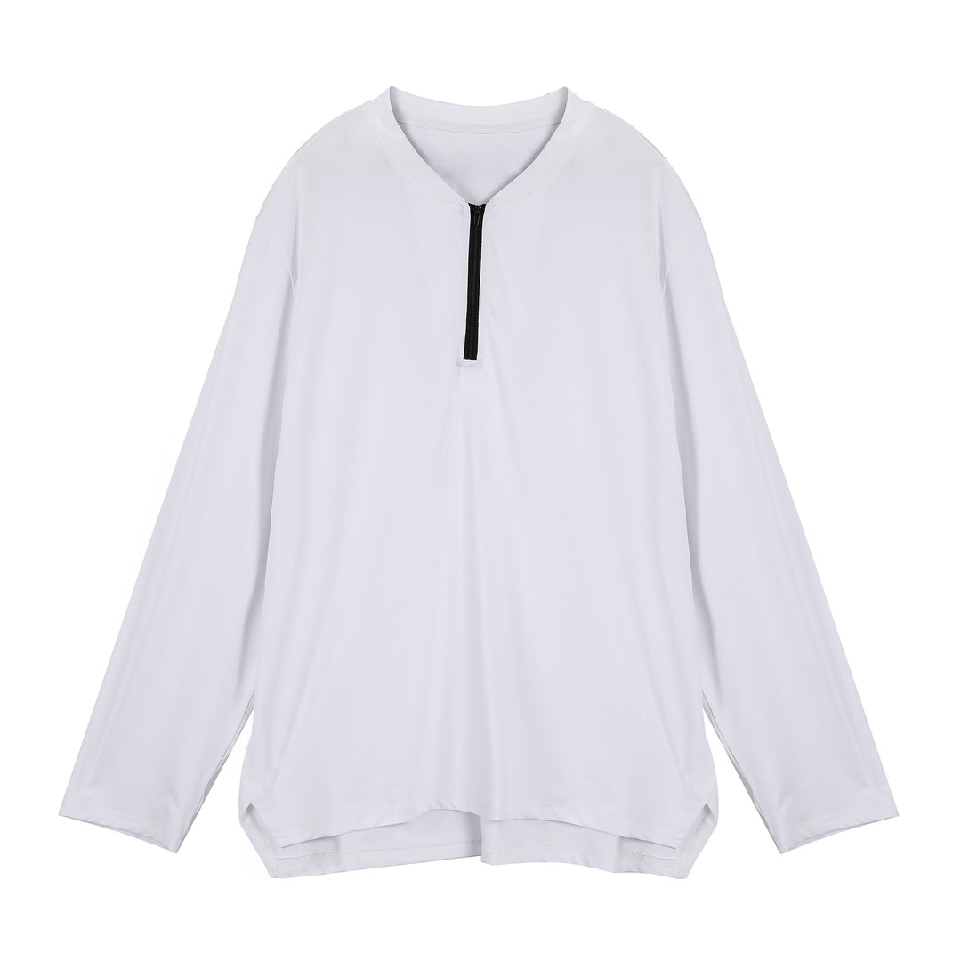 Functional long-sleeve shirt for men with high collar and zipper Lune London