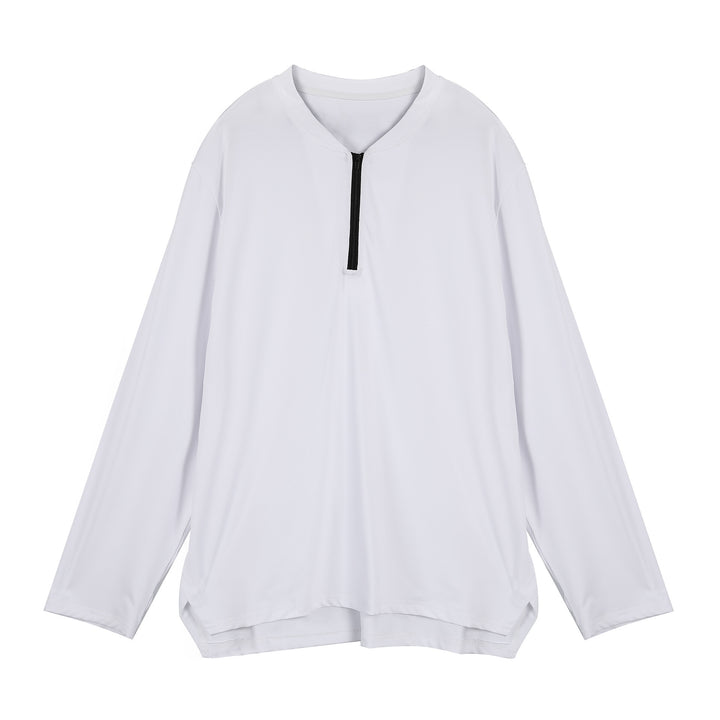 Functional long-sleeve shirt for men with high collar and zipper Lune London