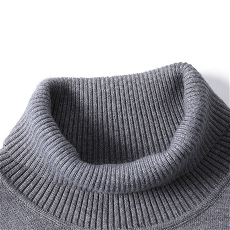 Knit sweater for men with high collar and fine rib pattern Lune London