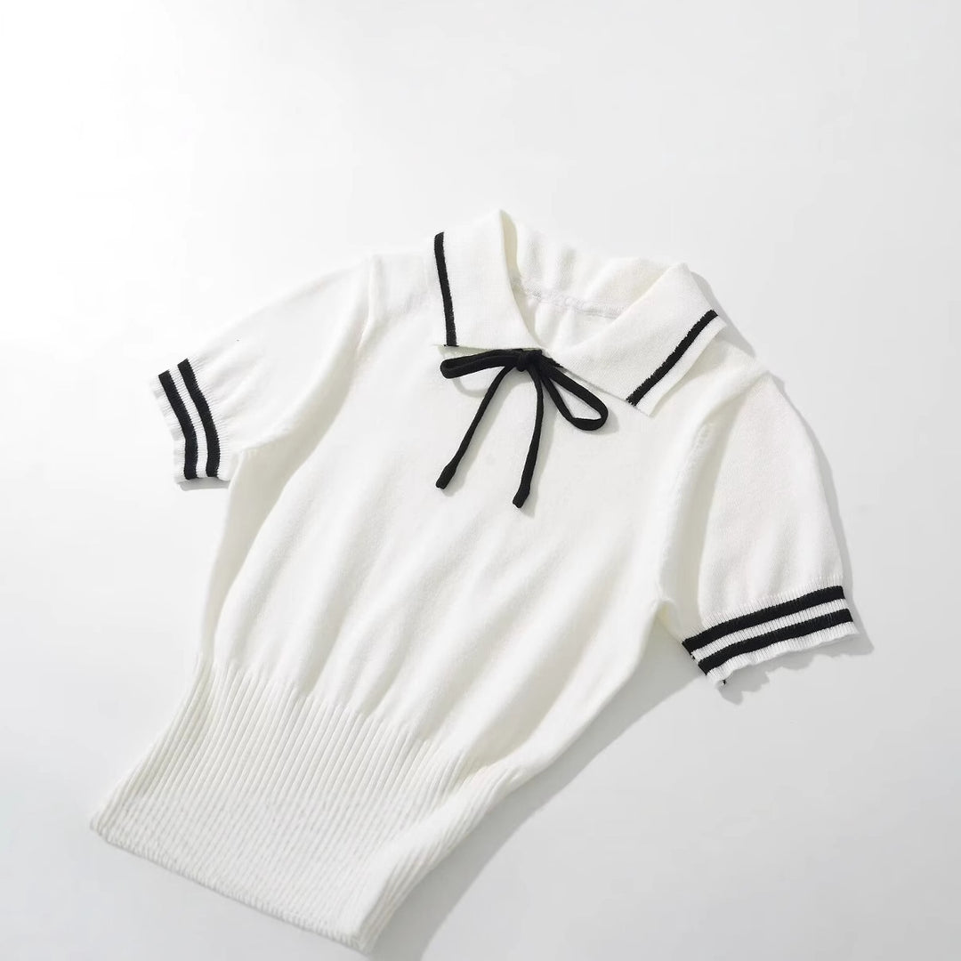 Lune London Women's Polo Dress with Ruffled Hem and Decorative Tie Accent
