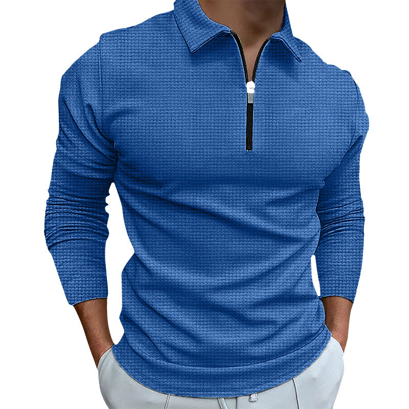 Structured long sleeve shirt for men with zipper and high collar Lune London