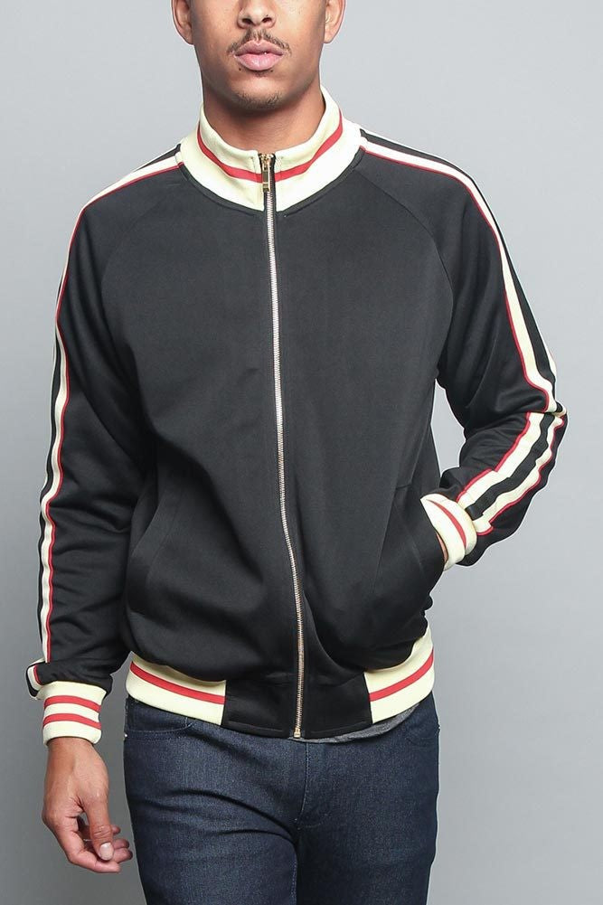 Sport jacket for men with contrasting color accents and a high-quality zipper Lune London