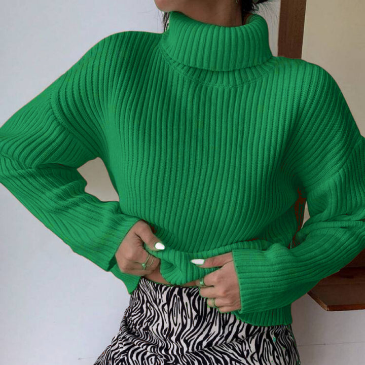 High-quality ribbed knit turtleneck sweater for women Lune London