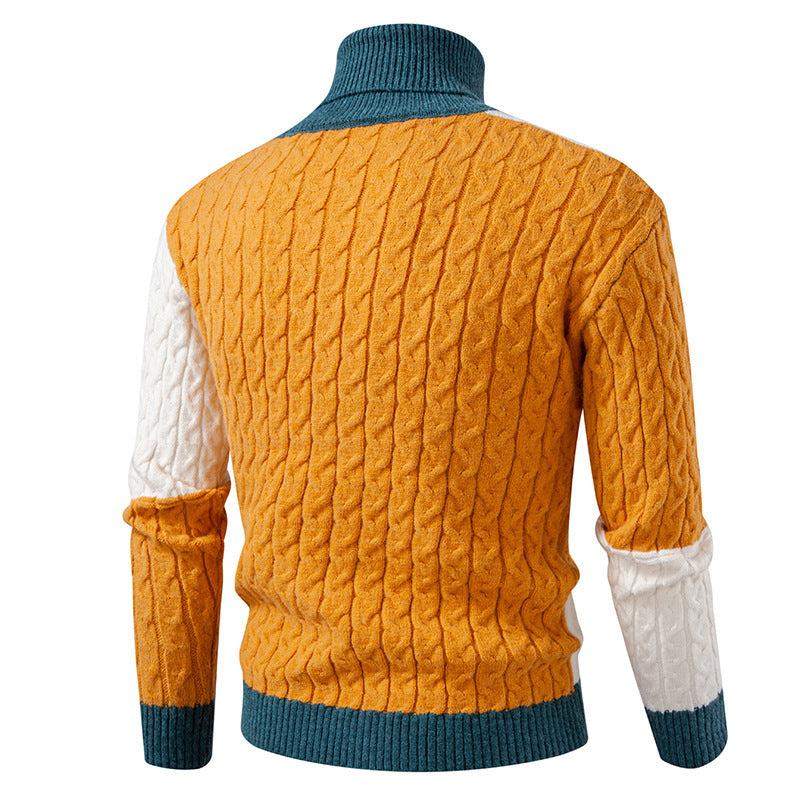 High-quality knitted sweater for men with modern color block design Lune London