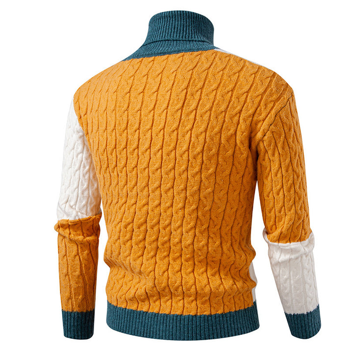 High-quality knitted sweater for men with modern color block design Lune London