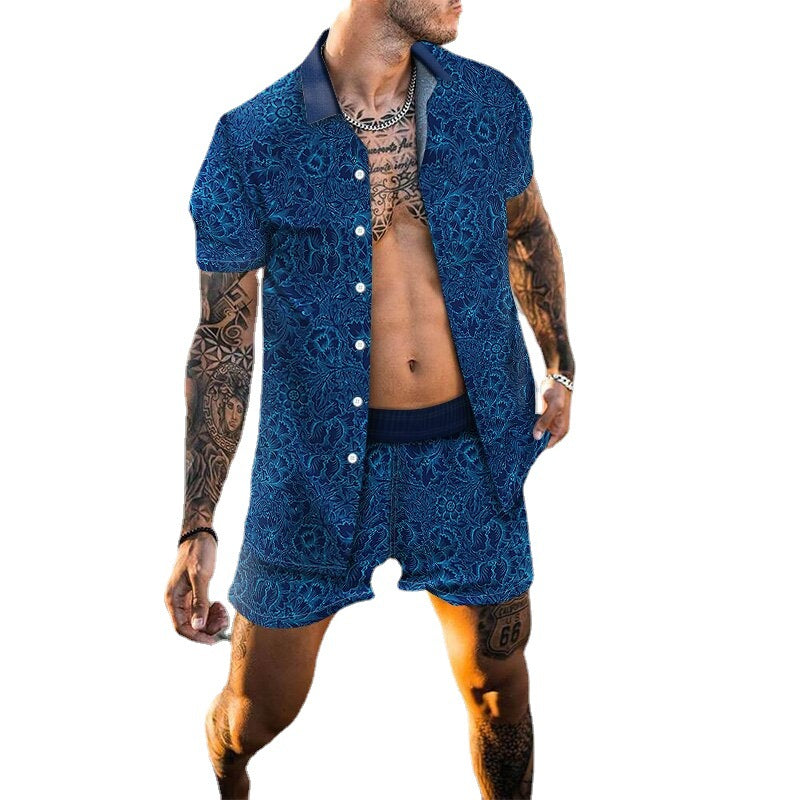Men's Floral Print Short Sleeve Holiday Set Lune London