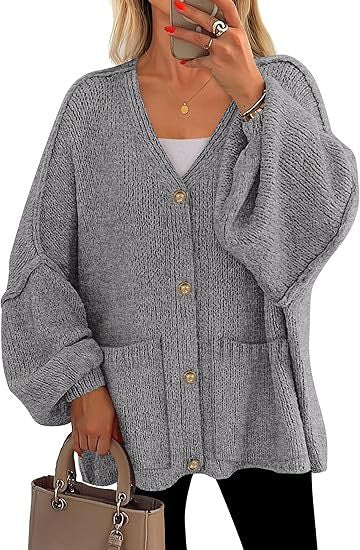 Ladies oversized cardigan with buttons and large pockets Lune London