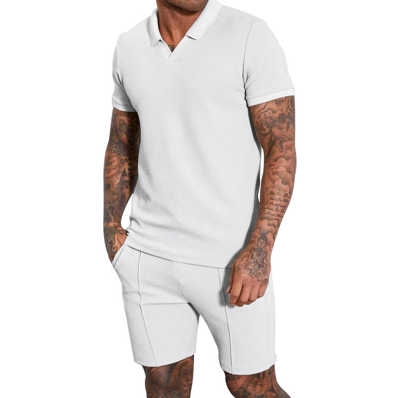 Men's short sleeve polo with a sporty fit and chic and stylish sports shorts