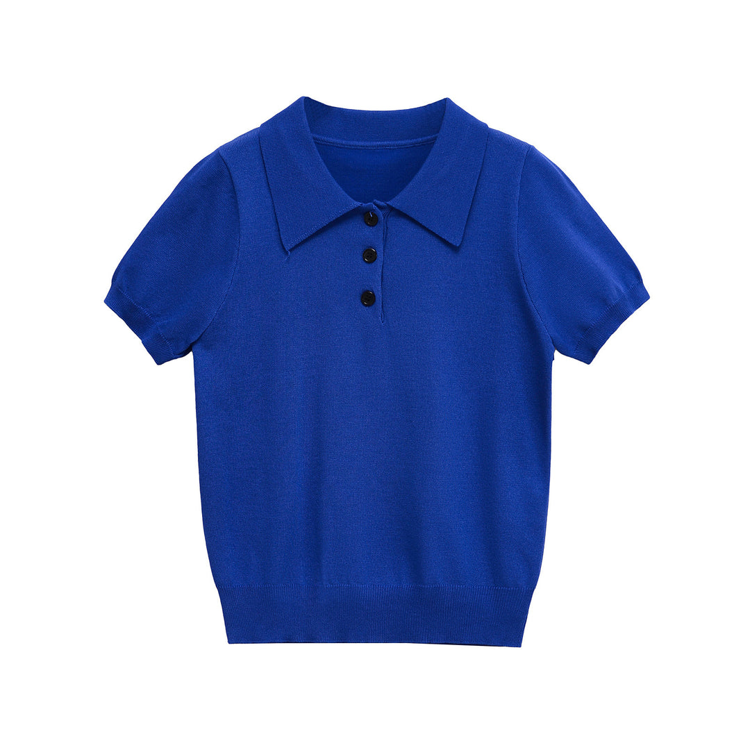 Chemise polo élégante à manches courtes pour femmes avec boutons classiques Chic & Stil