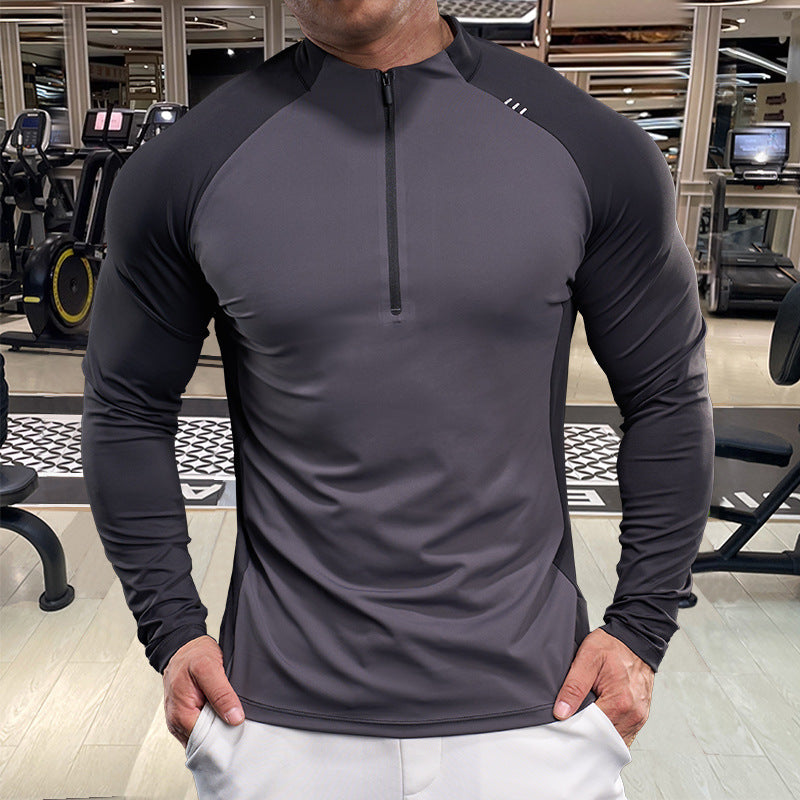 Men's functional t-shirt with half-zip and raglan sleeves Lune London