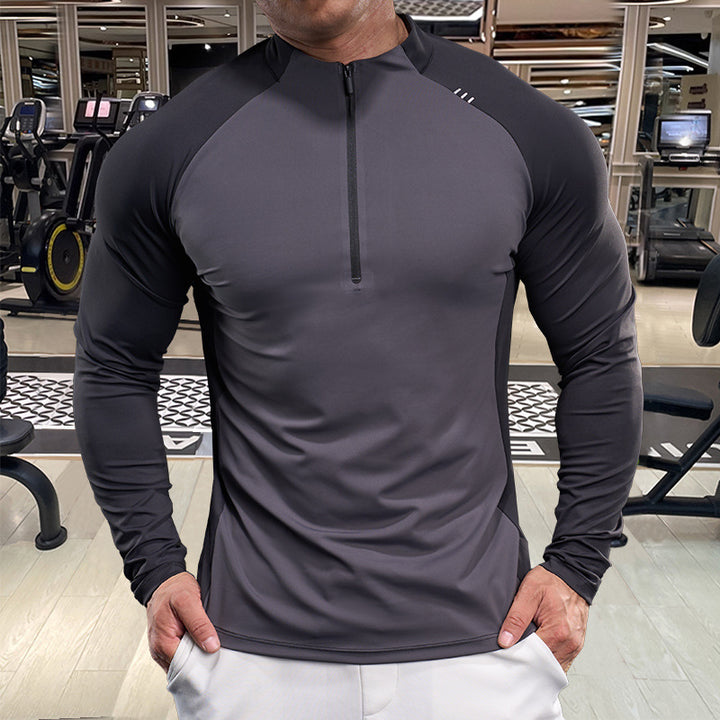 Men's functional t-shirt with half-zip and raglan sleeves Lune London