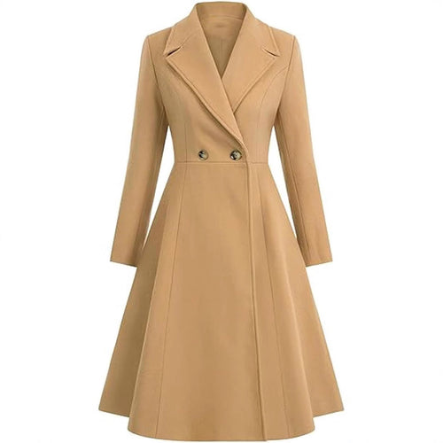 Ladies Elegant Oversized Coat with Double Row of Buttons Lune London