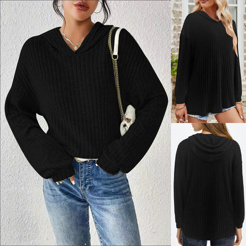Chunky knit pullover for women with V-neck and relaxed sleeves Lune London