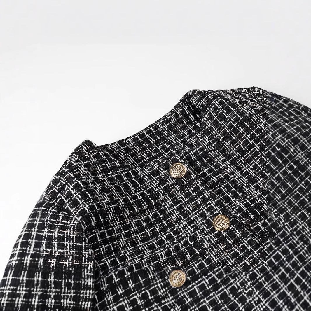 Veste en tweed pour femmes avec boutons dorés Chic & Stil