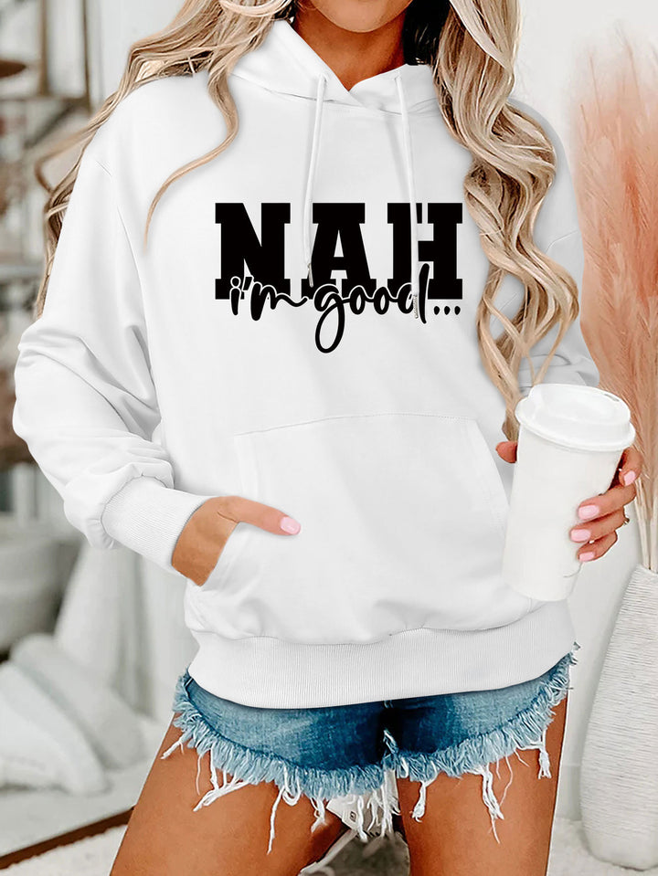 Sweat à capuche pour femmes avec lettrage motivant et coupe confortable Chic & Stil