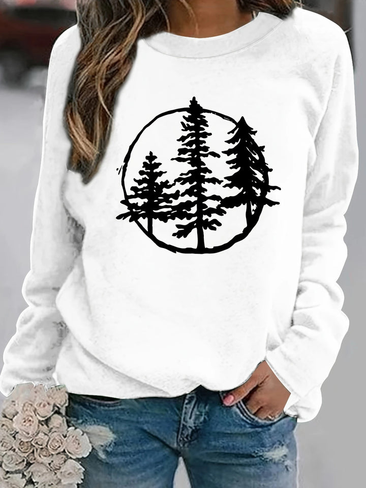 Sweatshirt femme avec motif nature cool et coupe décontractée Chic & Stil