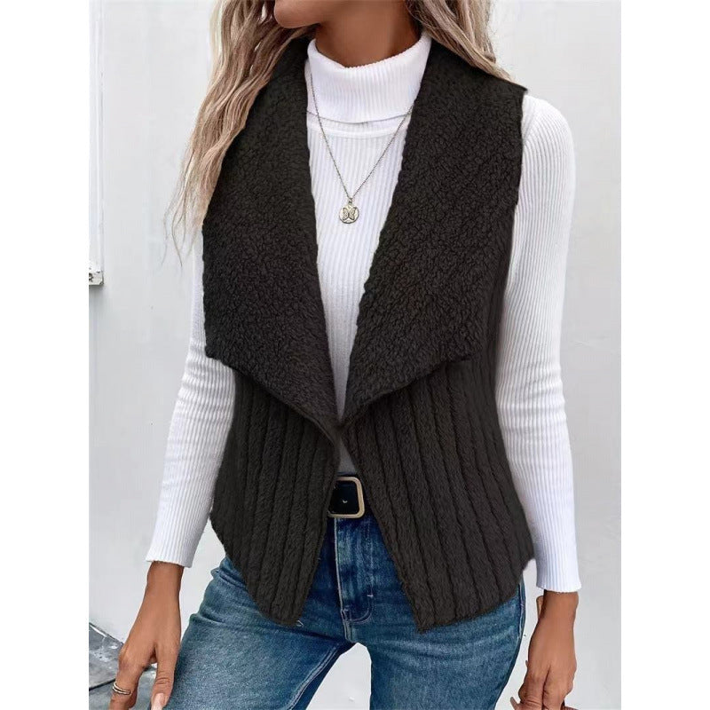 Women cozy cardigan with asymmetric cut and high collar Lune London
