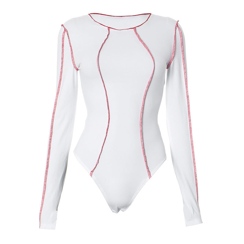 Ladies elegant long sleeve body with sporty contrasts Lune London