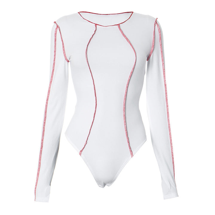 Ladies elegant long sleeve body with sporty contrasts Lune London