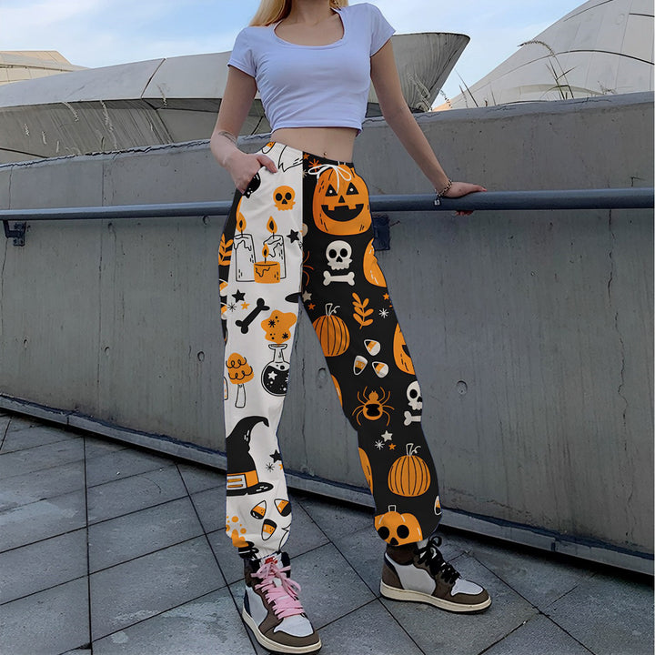 Women Casual Printed Pants with Autumn Pattern Lune London