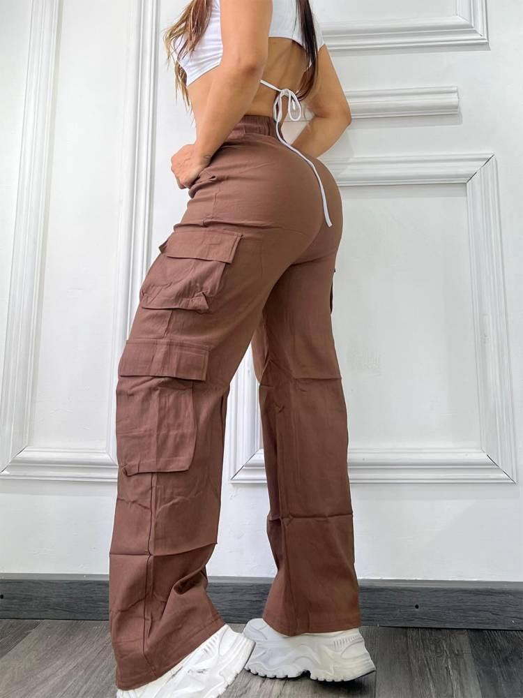 Pantalon cargo pour femmes avec poches latérales Lune London
