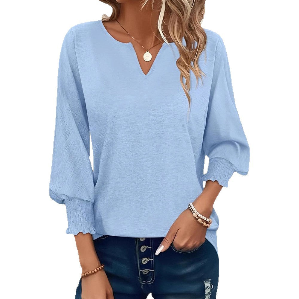 Casual blouse for women with elastic cuff sleeves Lune London