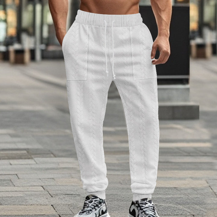 Trendy leisure pants for men with innovative texture and elastic waistband Lune London