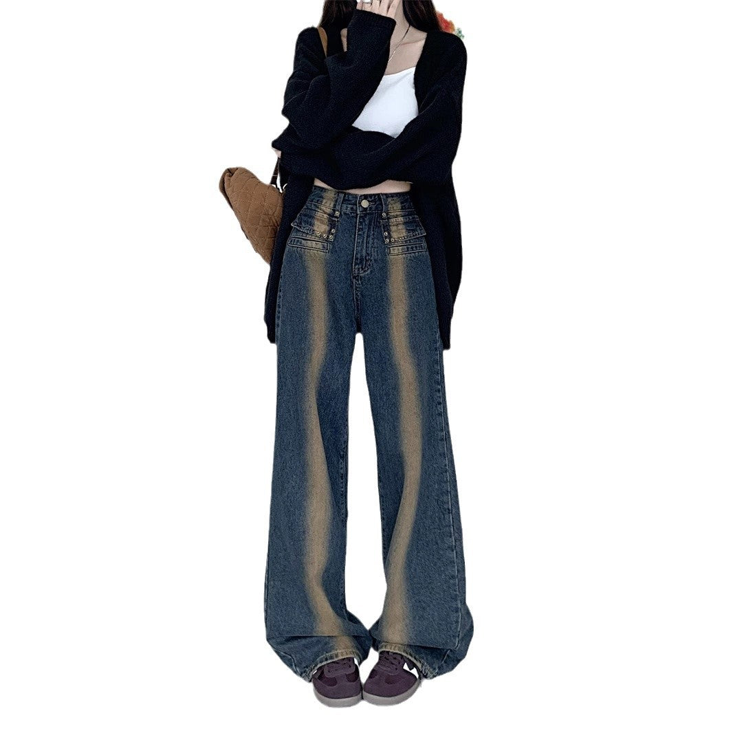 Jean femme à coupe large avec design de bouton détaillé Chic & Stil