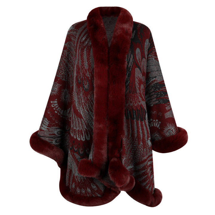 Lune London | Women's luxurious poncho with decorative fleece heat protection