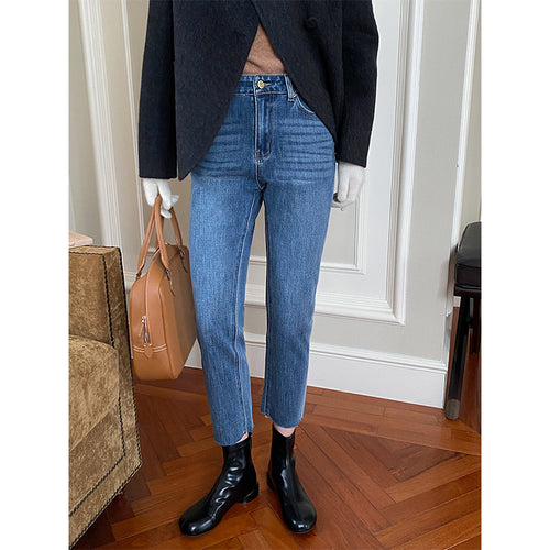 Women timeless high-waist denim pants with slim fit Chic & Stil