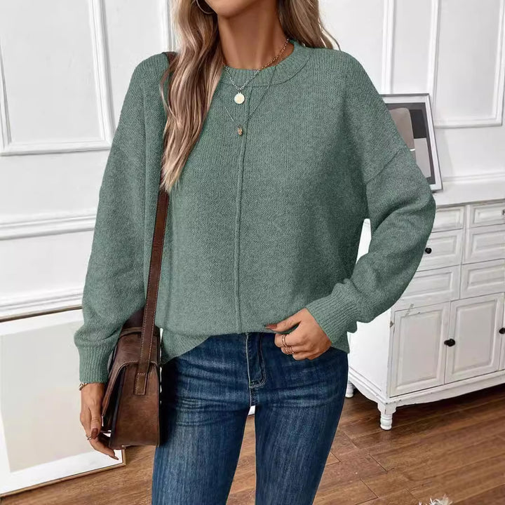 Casual knit sweater for women with drop shoulders Chic and Style
