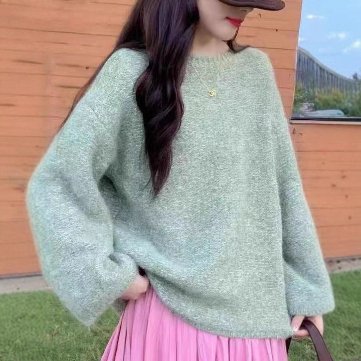 Femme Pull Tricot Épais avec Coupe Lâche Chic & Stil