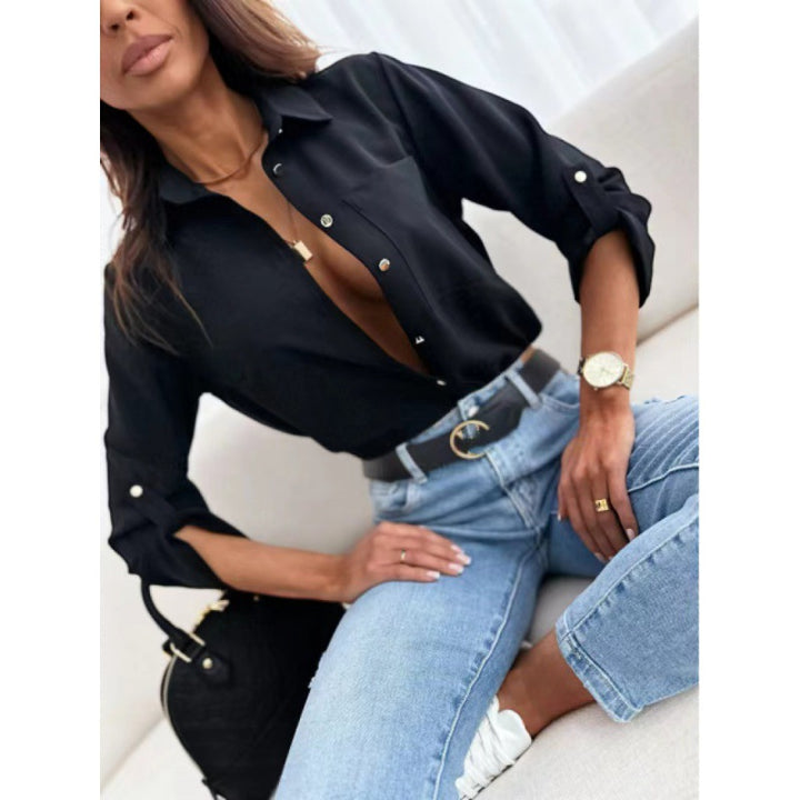 Blouse élégante pour dames avec détails de boutons et manches longues Chic & Stil