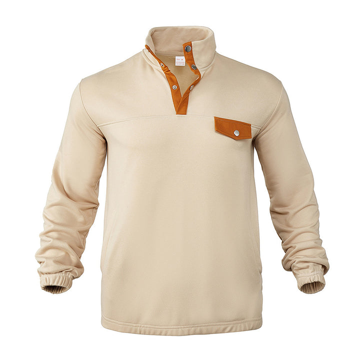 Men's stylish sweater with button placket and pockets Chic and style