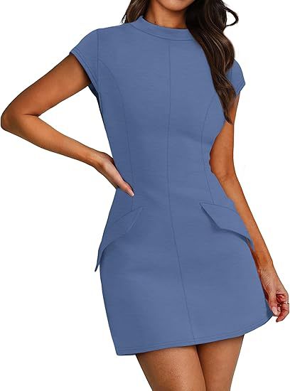 Fitted dress for women with short sleeves and practical pockets Lune London